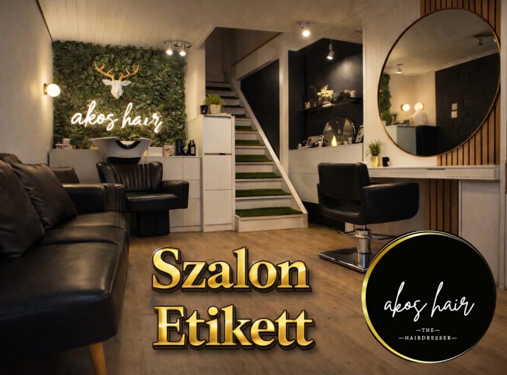 Privát fodrászszalon belső tér Budapesten – Akos Hair, letisztult prémium környezet